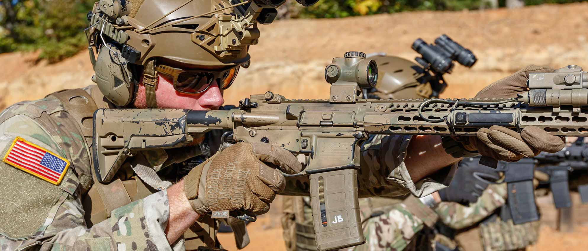 soldier at rifle range