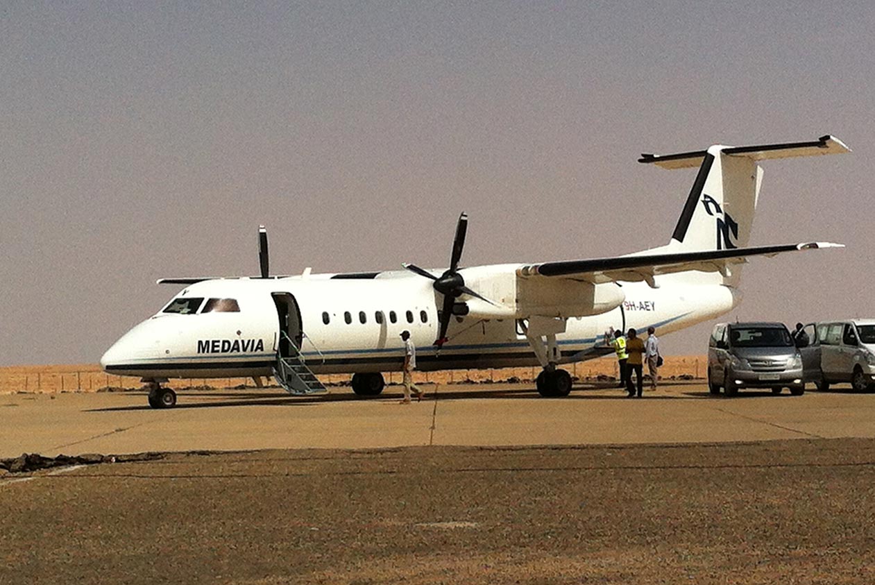 airplane in desert